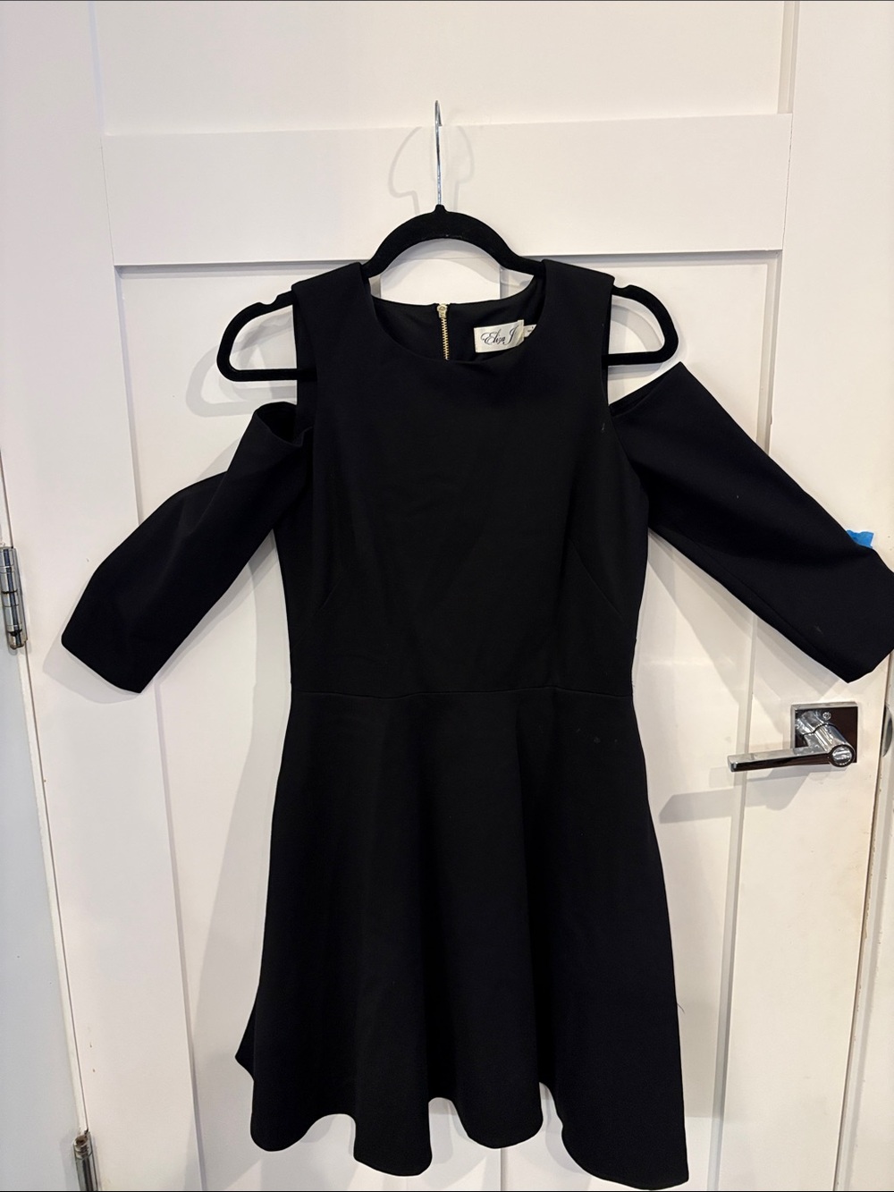 Eliza J Black Cold-Shoulder Sheath Dress